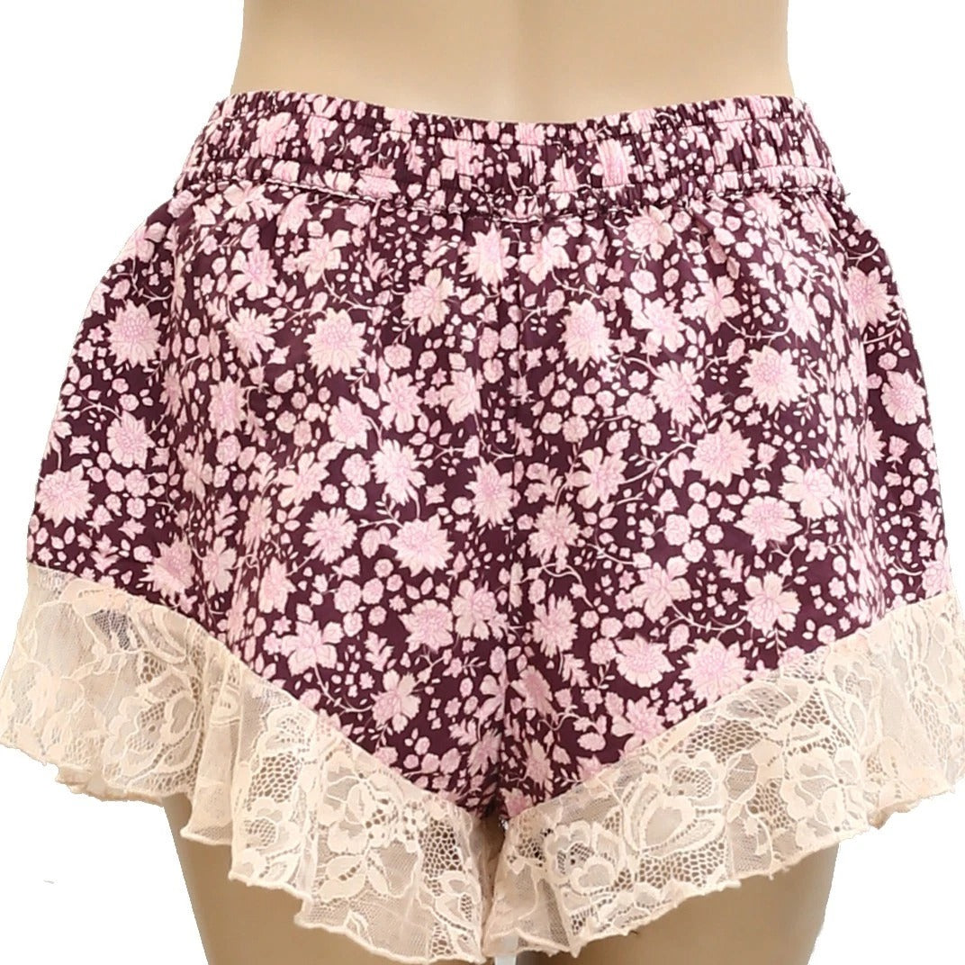 By Anthropologie Lace-Trim Pyjama Shorts