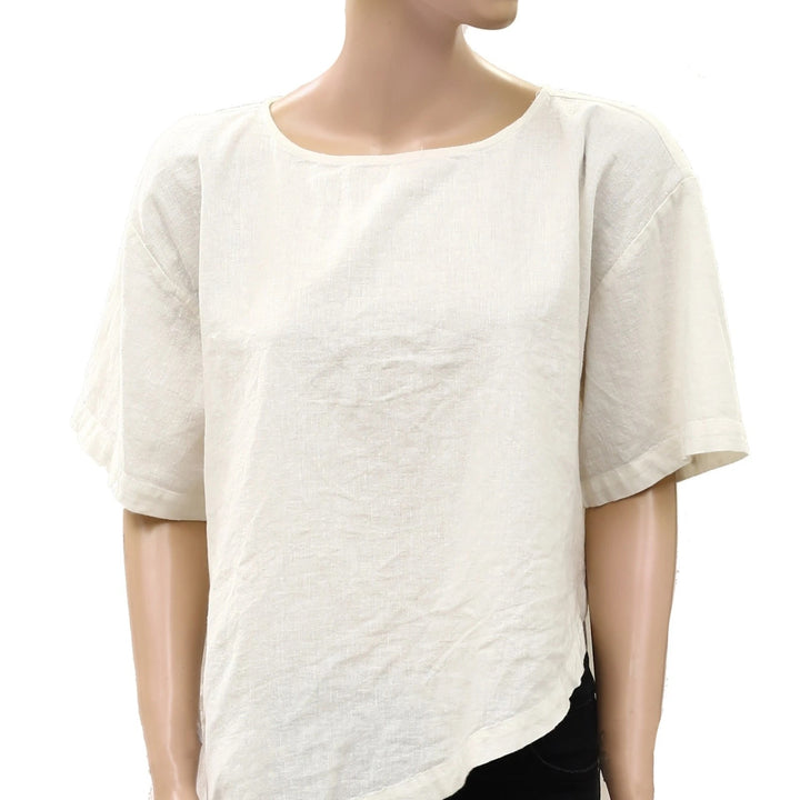 Free People Free-est Alina Cotton-Linen Short-Sleeve Top