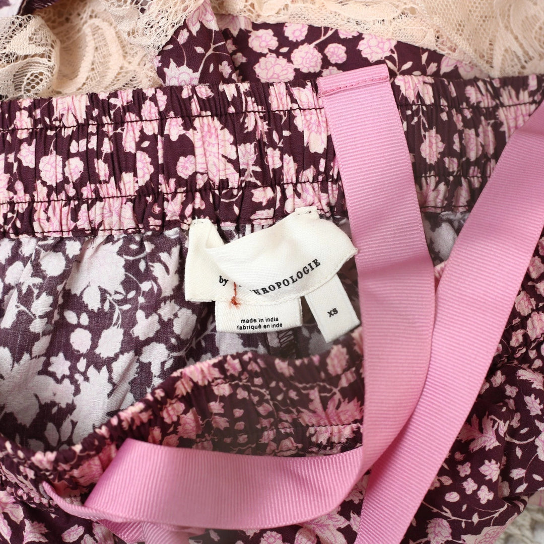 By Anthropologie Lace-Trim Pyjama Shorts