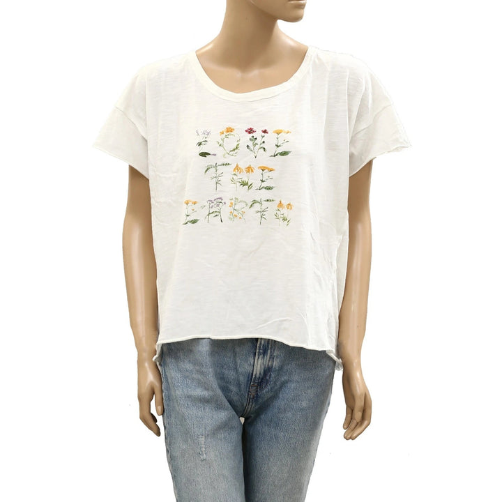 Anthropologie Lauren Filzenger Love The Earth Floral Tee Blouse Top
