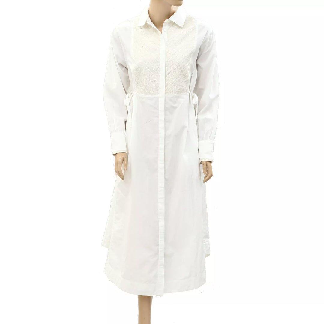 Merlette Buttondown Embroidered Swing Midi Dress Merlette Buttondown Embroidered Swing Midi Dress