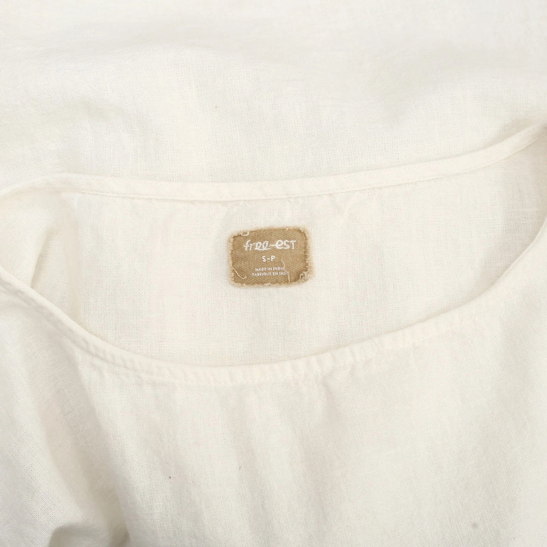 Free People Free-est Alina Cotton-Linen Short-Sleeve Top