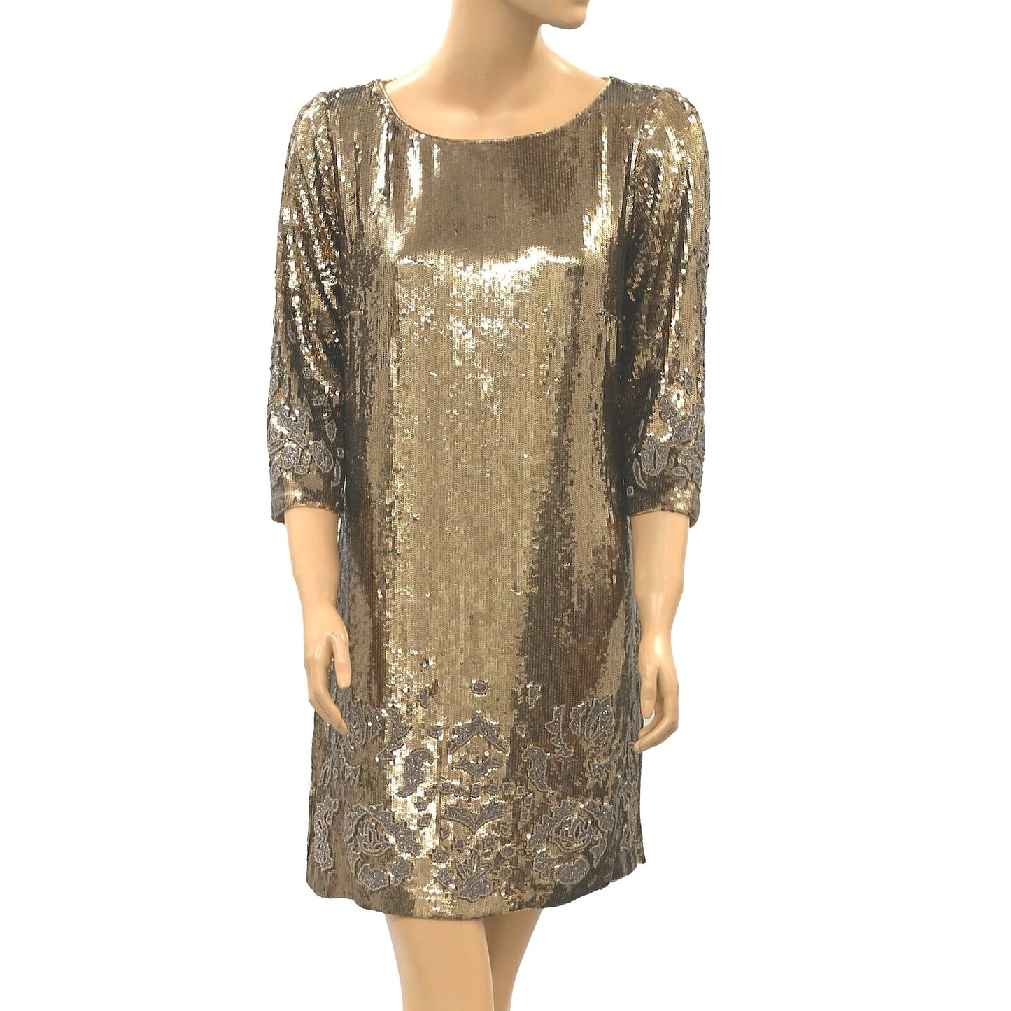 Monsoon Limited Edition Sheryl Sequin Gold Mini Dress
