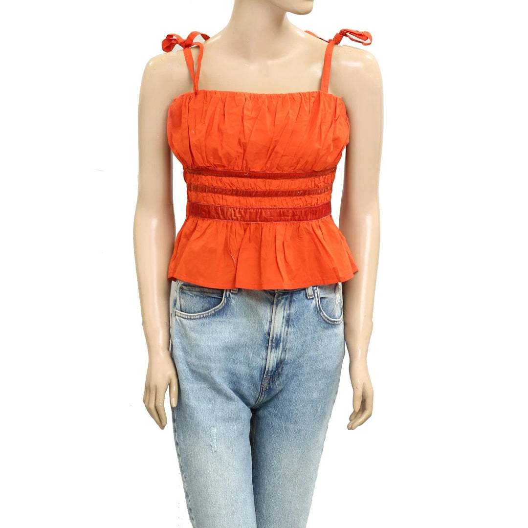 By Anthropologie Maeve Smocked Blouse Tank Top