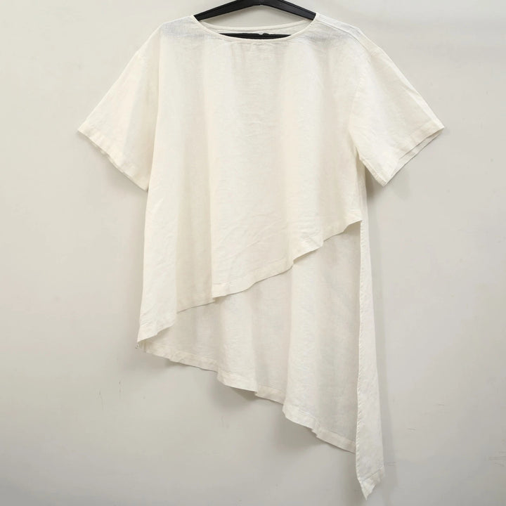 Free People Free-est Alina Cotton-Linen Short-Sleeve Top