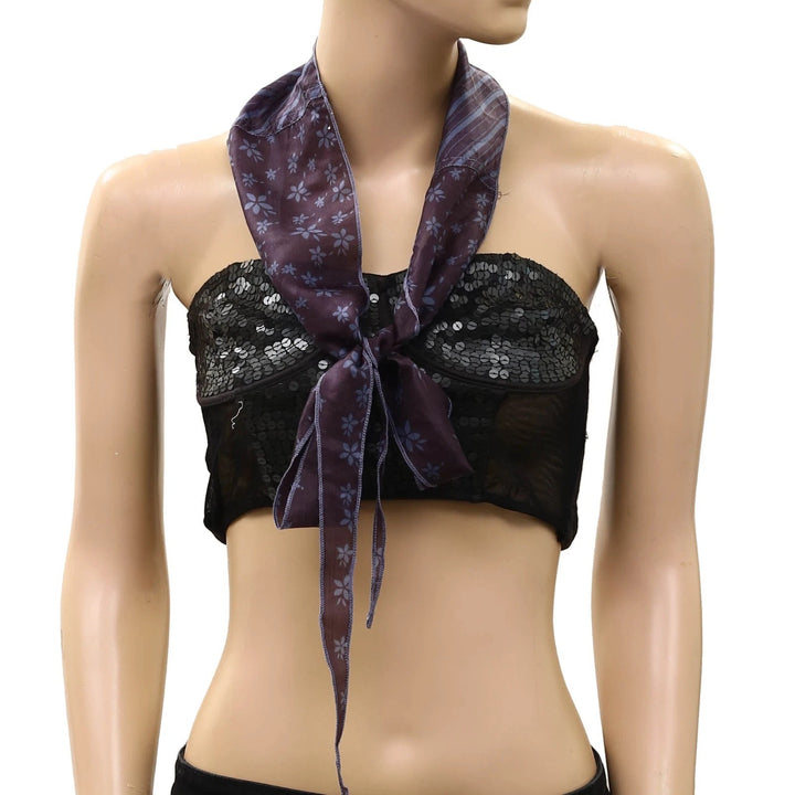 Free People Tilly Skinny Silk Convertible Scarf Neck Handbag Print