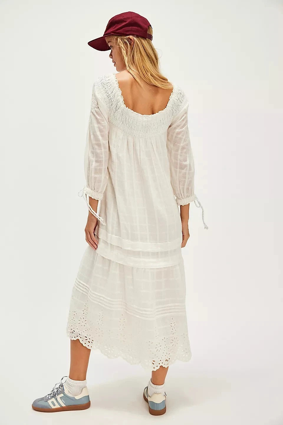 Free People Spencer Floral Eyelet Embroidered Lace Maxi Dress