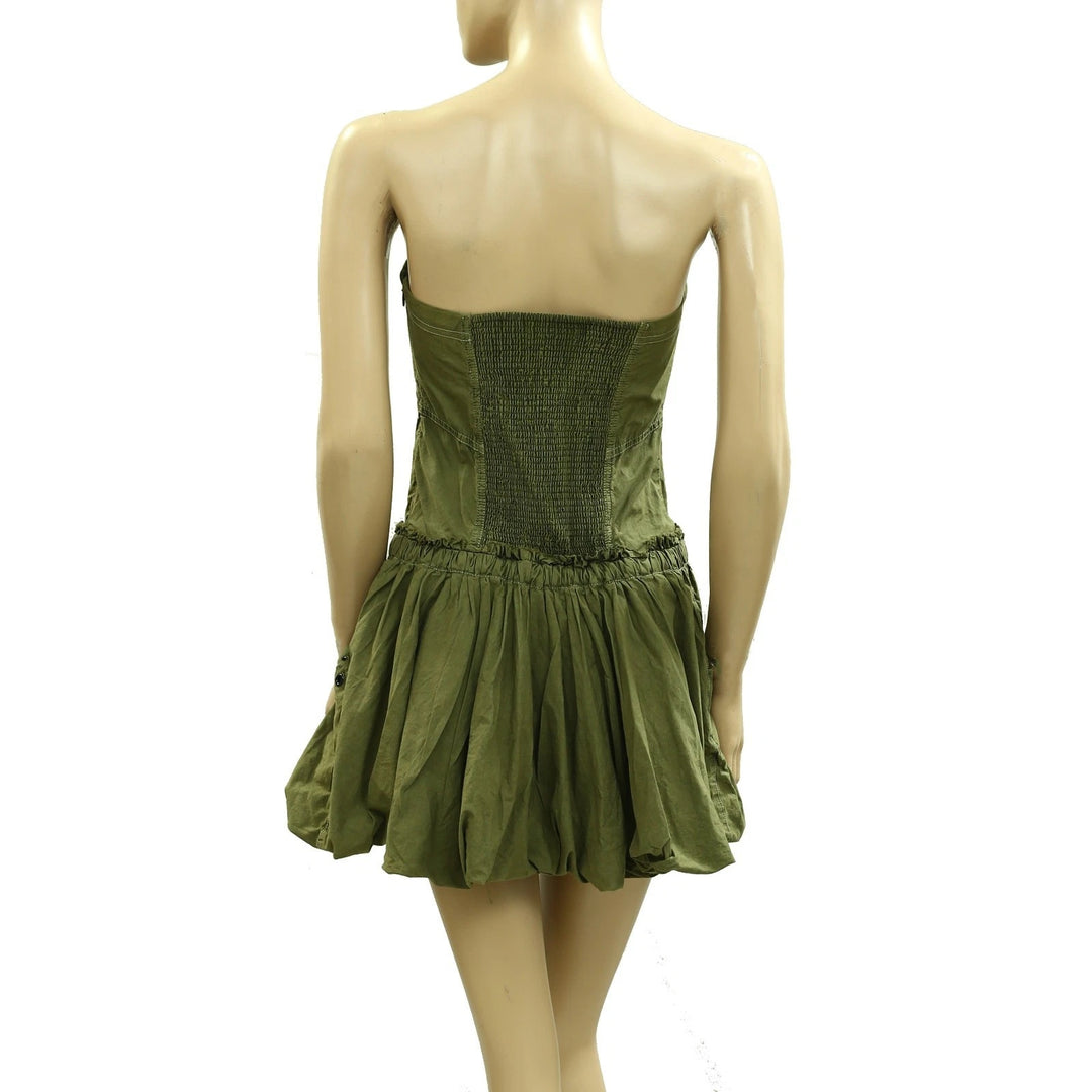 Urban Outfitter UO Rex Strapless Cargo Bubble Hem Mini Dress