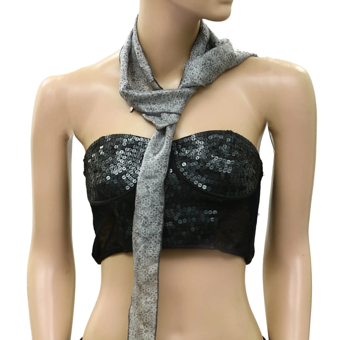 Free People Tilly Skinny Silk Convertible Scarf Neck Handbag Print