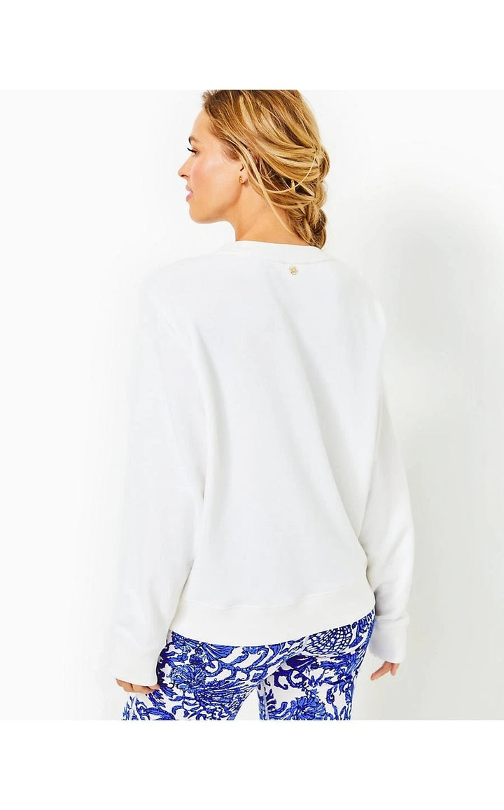 Lilly Pulitzer Long Sleeve Beaded Sweatshirt Top