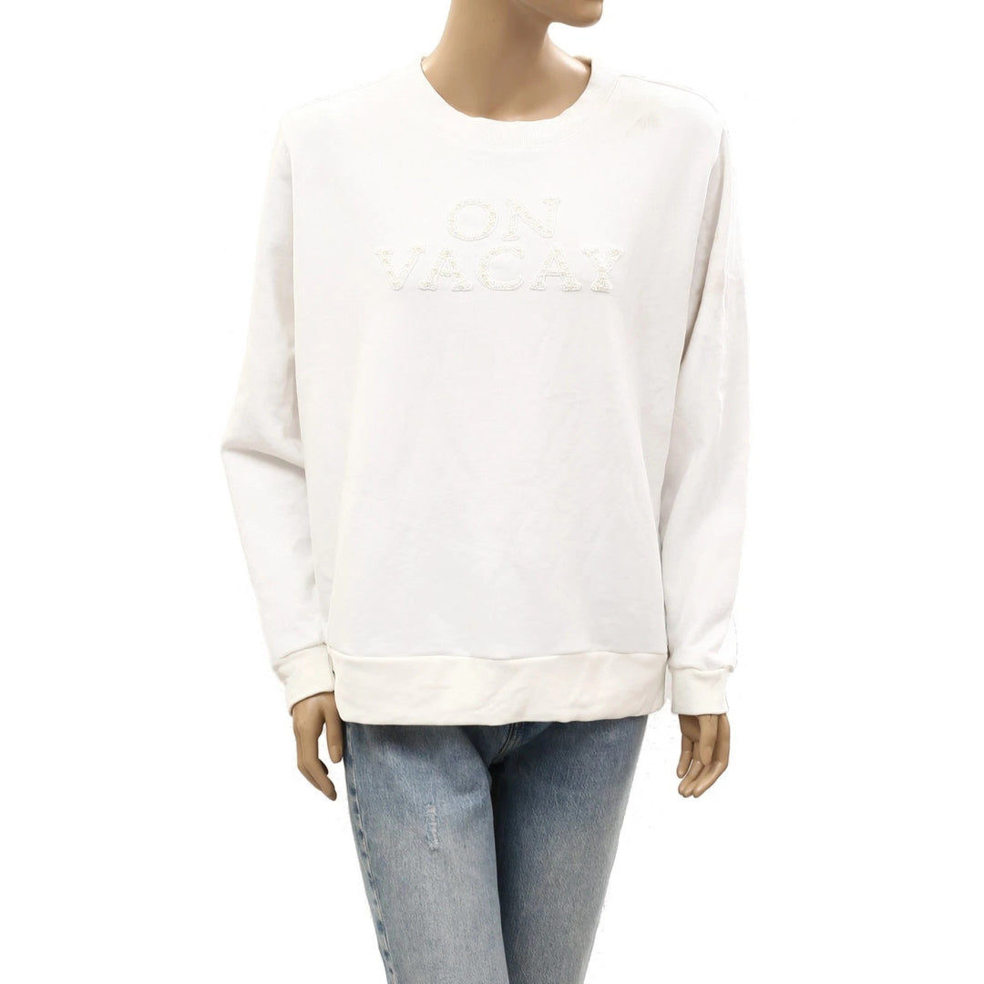 Lilly Pulitzer Long Sleeve Beaded Sweatshirt Top