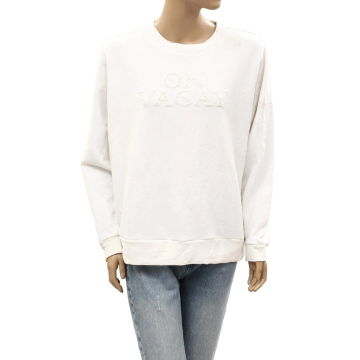 Lilly Pulitzer Long Sleeve Beaded Sweatshirt Top