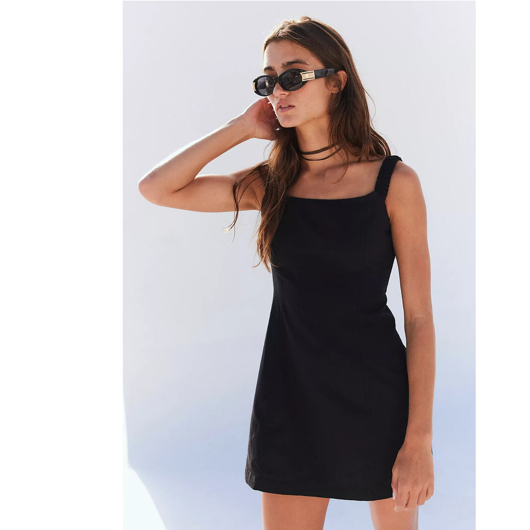 free people fitted dresses Lush Life Linen Strapless Midi Dress