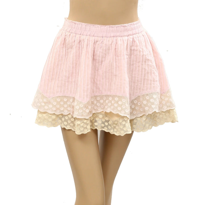 Loveshackfancy Pintuck Pull On Mini Skirt