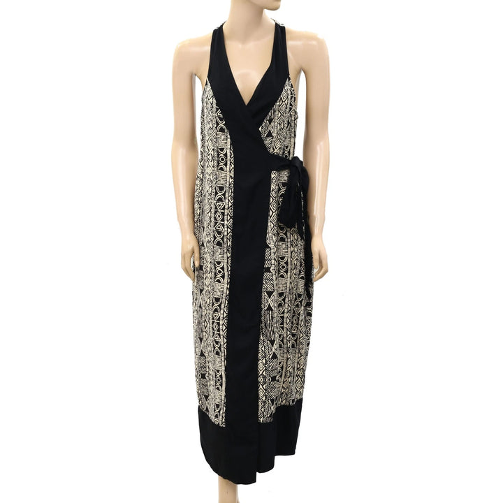 Ecote Urban Outfitters Aztec Print Whitney Wrap Midi Dress