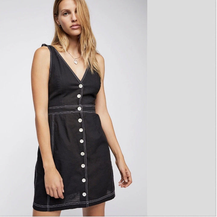 Free People London Town Overall Mini Dress