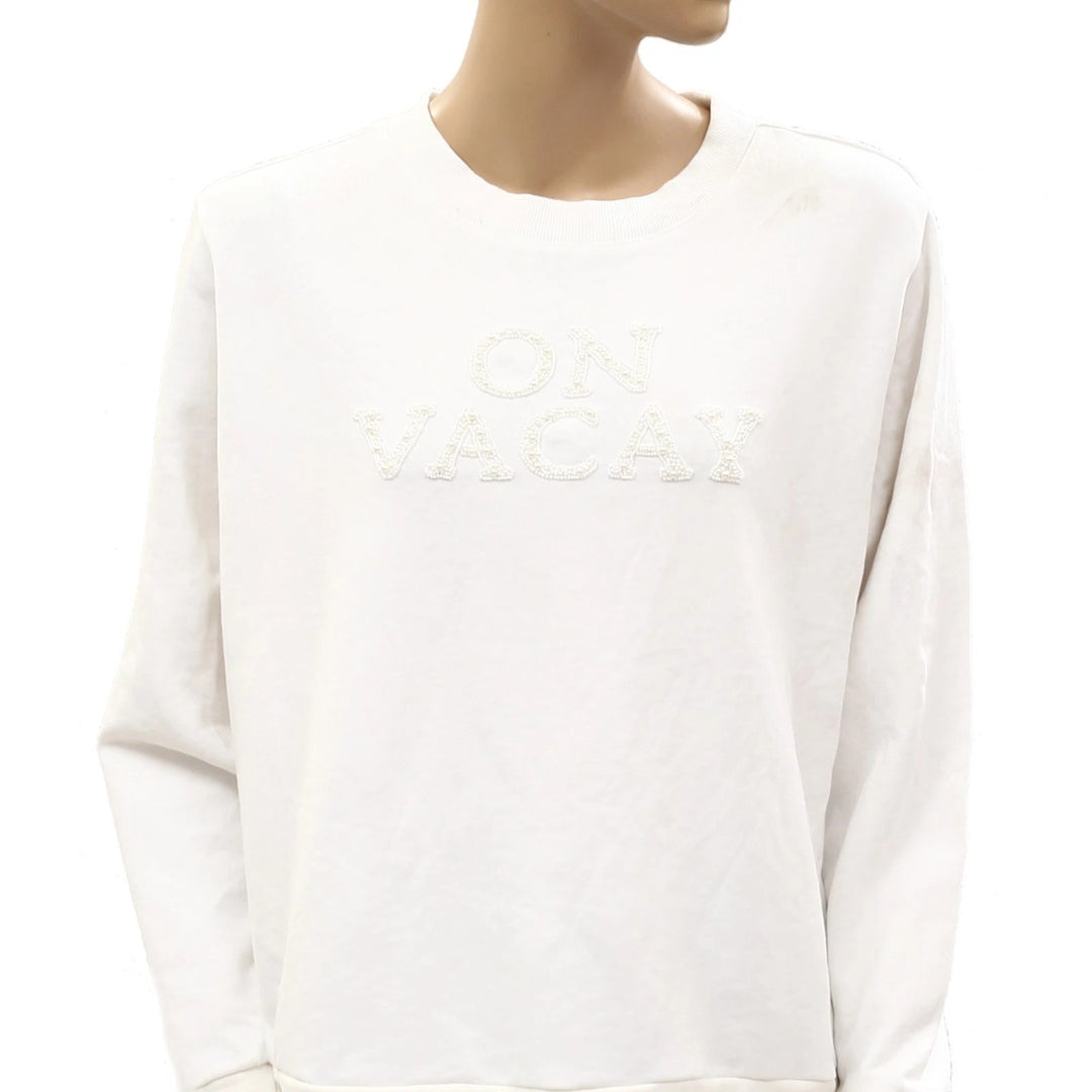 Lilly Pulitzer Long Sleeve Beaded Sweatshirt Top