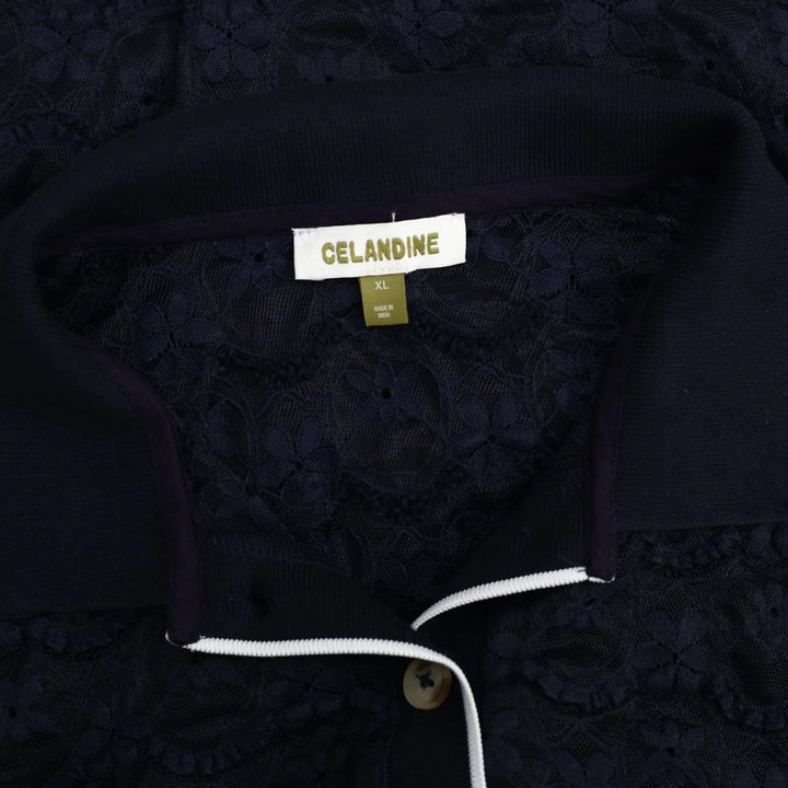 Anthropologie Celandine Collared Lace Midi Dress