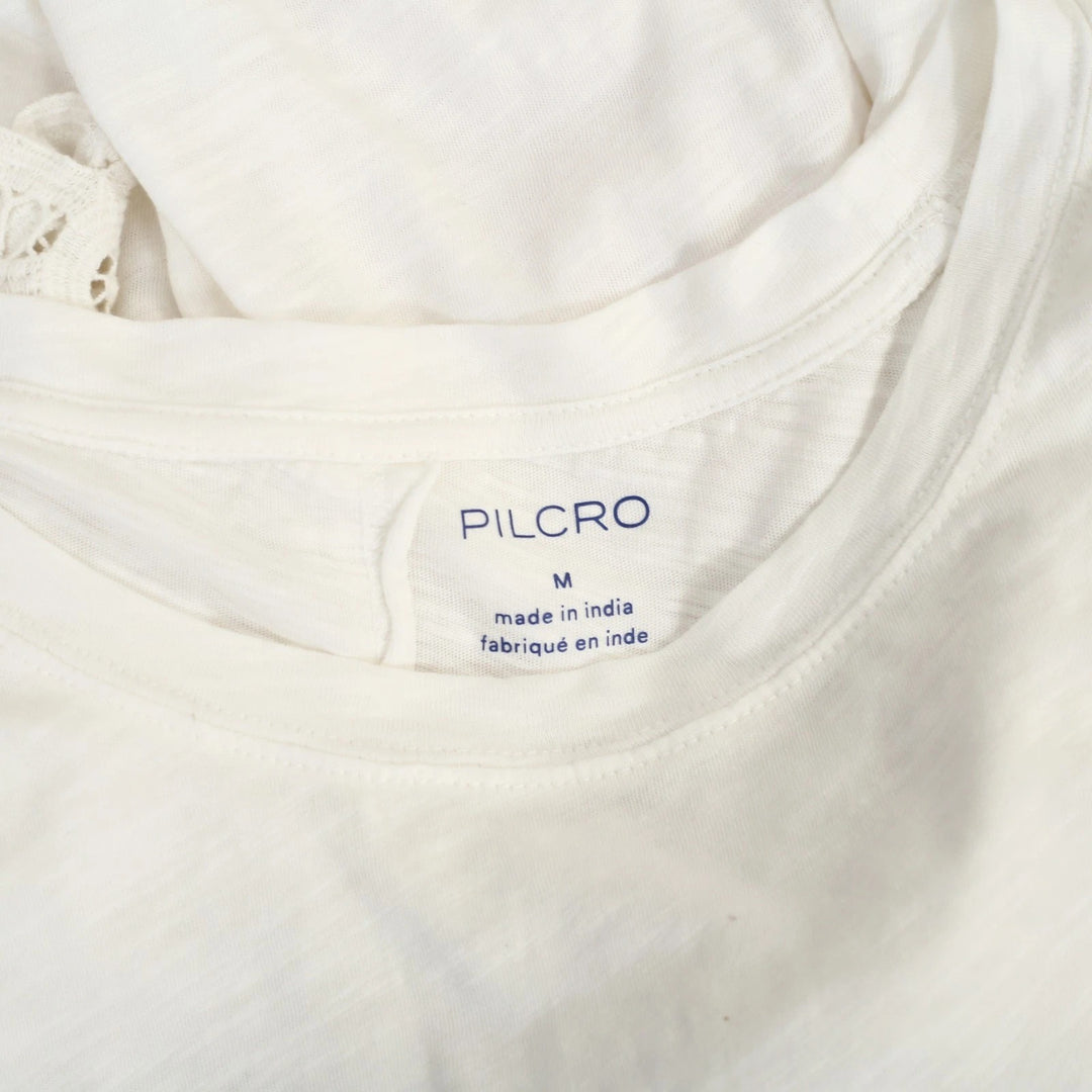 By Anthropologie Pilcro Heritage Lace-Trim Tee Blouse Top
