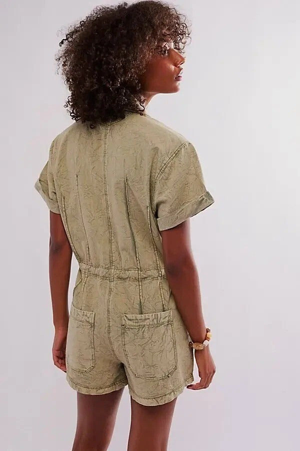 Free People Rhodes Chino Coverall Romper
