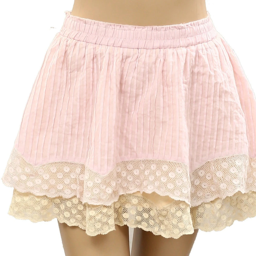 Loveshackfancy Pintuck Pull On Mini Skirt
