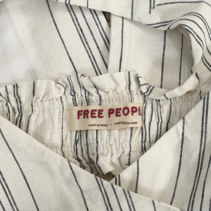 Free People Stripe Printed Vest Blouse Top