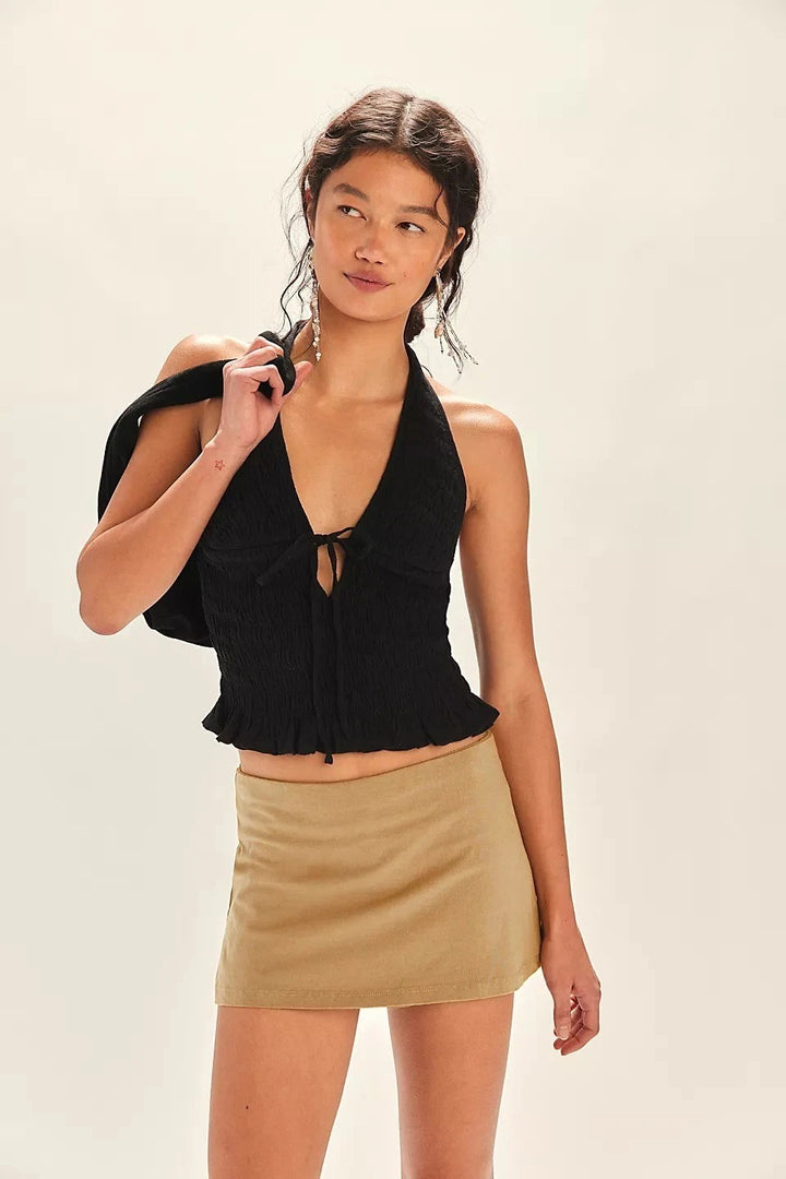 Free People Free-est Khloe Smocked Halter Blouse Top