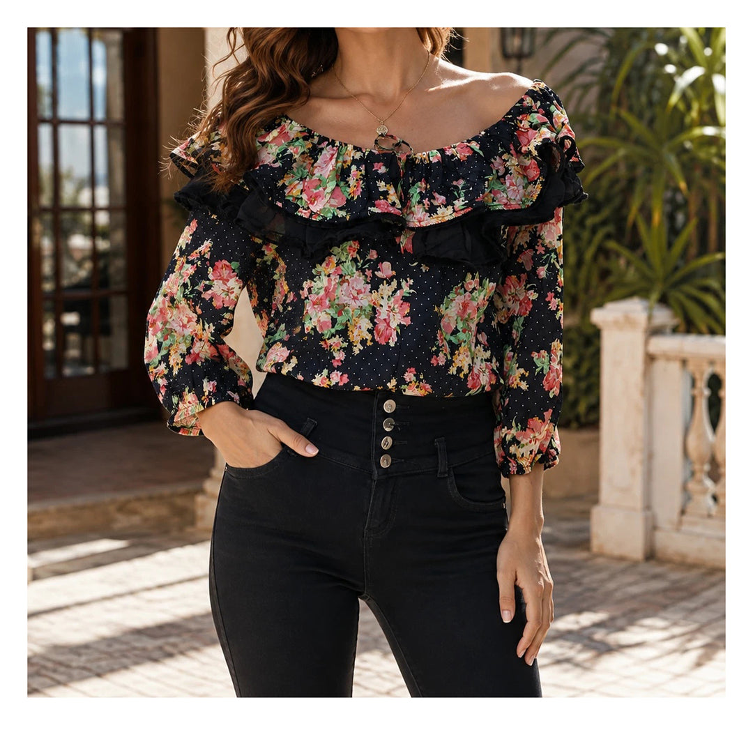 Uterque Floral Printed Bodysuit Top