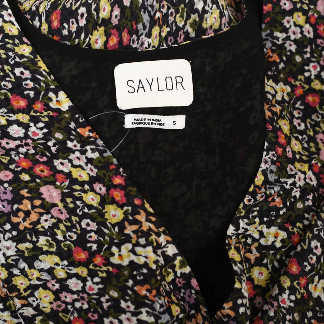 Saylor NYC Anthropologie Floral Printed V-Neck Long Maxi Dress