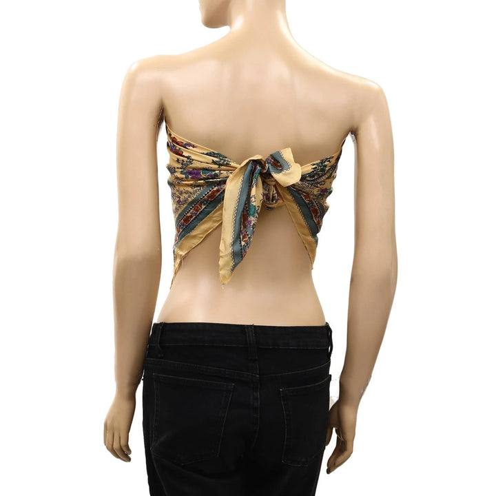 Free People So Silk Printed Bandana Scarf Tube Top Wrap Belt