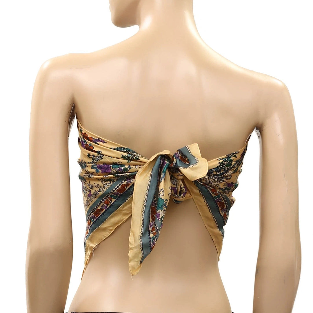Free People So Silk Printed Bandana Scarf Tube Top Wrap Belt