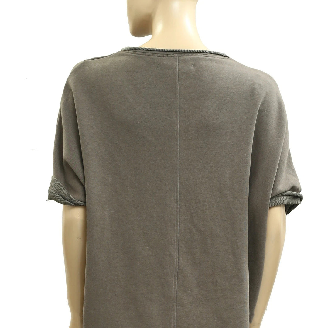 Voyageur By Mersea Frenchie Raw Edge V-Neck Sweatshirt Top