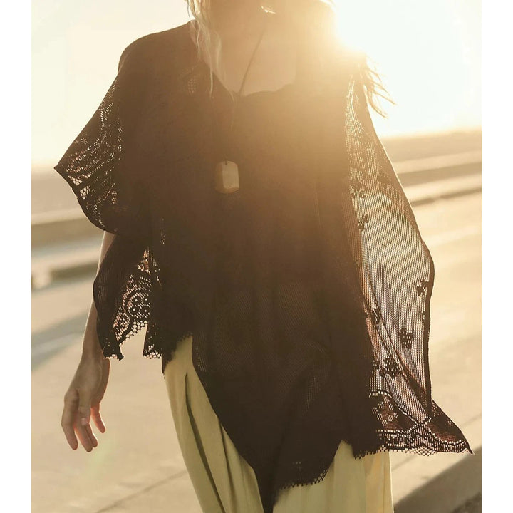 Free People Elsa Poncho Cropped Top