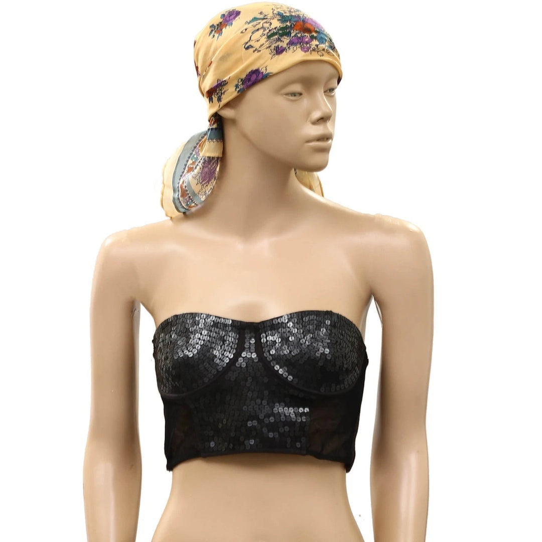Free People So Silk Printed Bandana Scarf Tube Top Wrap Belt