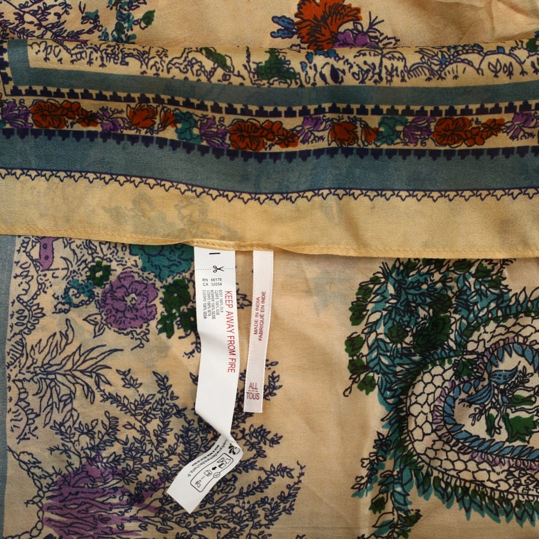 Free People So Silk Printed Bandana Scarf Tube Top Wrap Belt