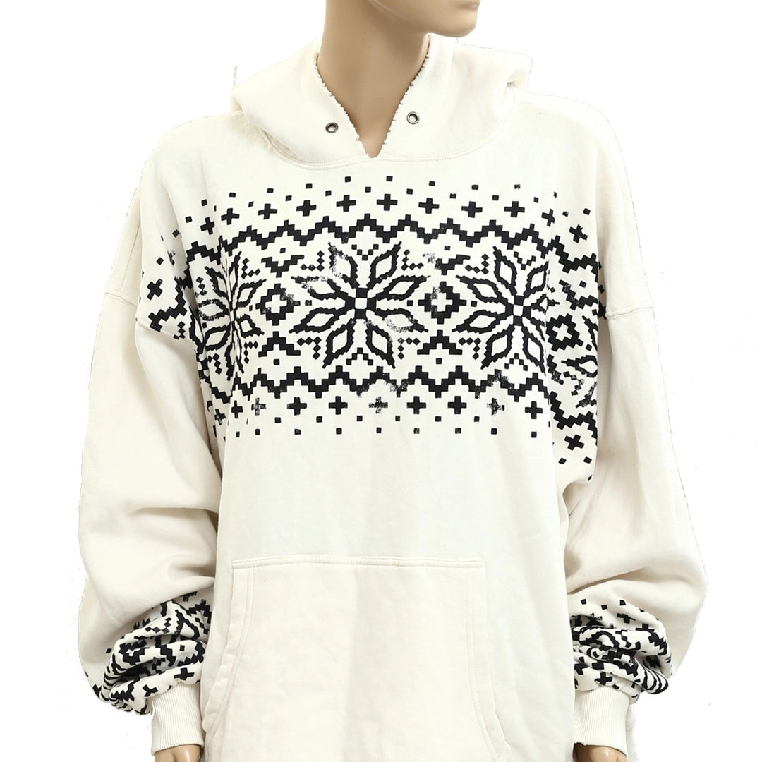 Free People We The Free Graphic Tribal Printed Hoodie Sweatshirt Top
