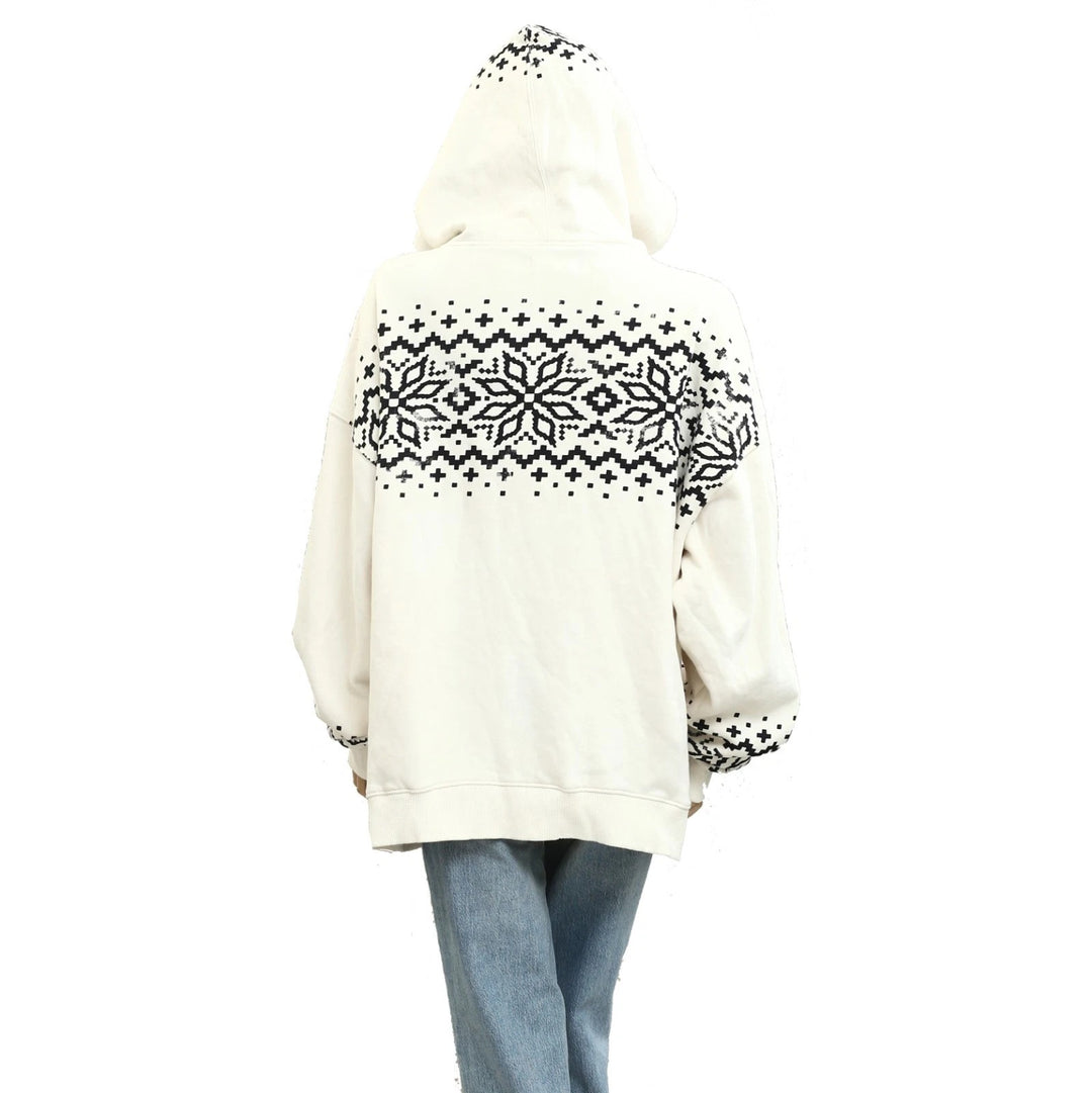 Free People We The Free Graphic Tribal Printed Hoodie Sweatshirt Top