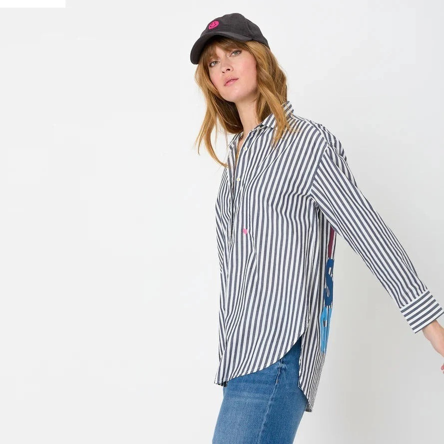 Kerri Rosenthal Maddie House Rules Buttondown Tunic Shirt Top