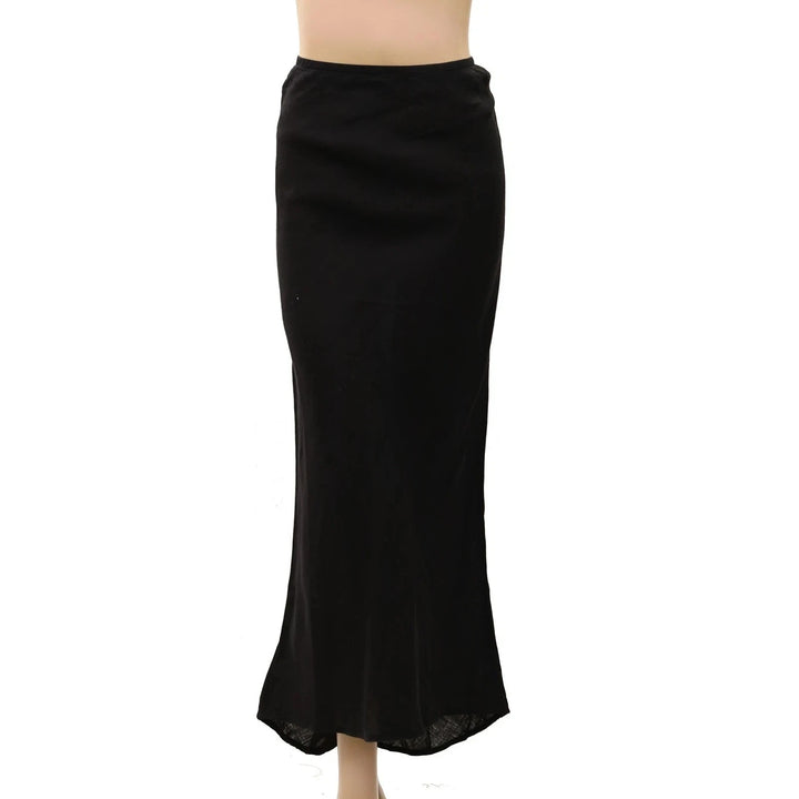 James Perse Los Angeles Linen Canvas Midi Skirt