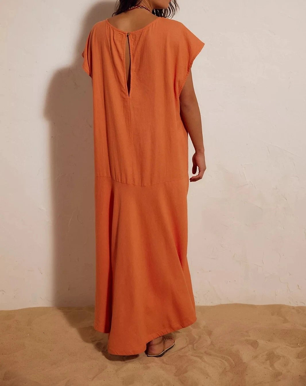 Free People Free-Est Sandshell Linen Tierney Maxi Dress