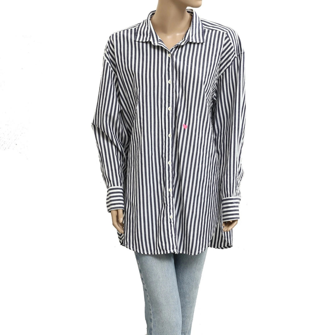 Kerri Rosenthal Maddie House Rules Buttondown Tunic Shirt Top