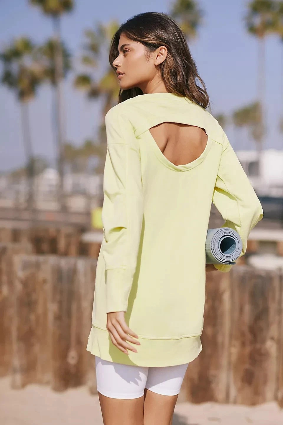 Daily Practice By Anthropologie V-Neck Batwing Sweatshirt Tunic Top