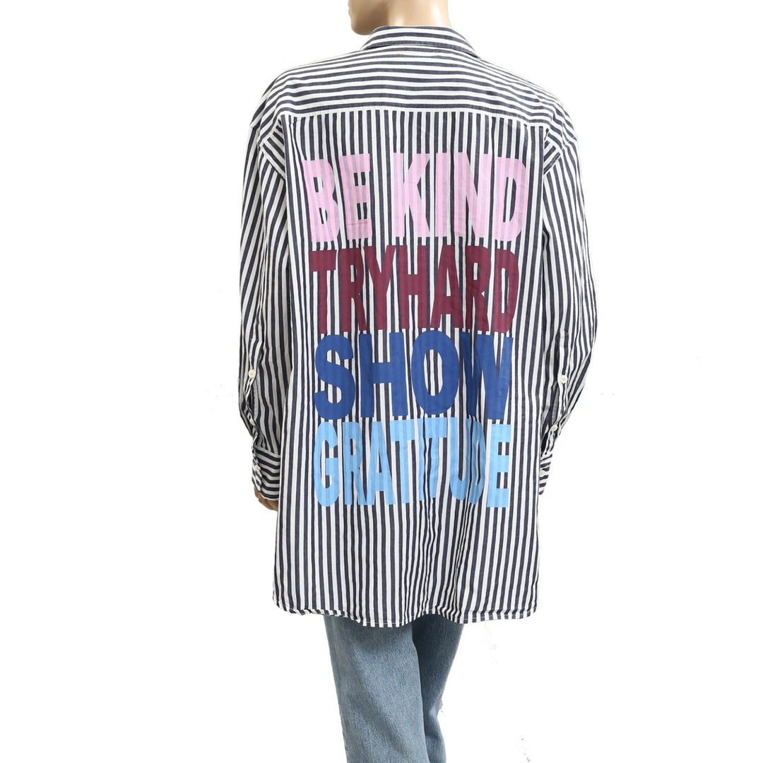 Kerri Rosenthal Maddie House Rules Buttondown Tunic Shirt Top