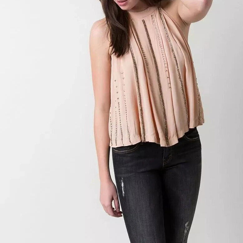 Free People Shimmer And Shine Tank Blouse Top