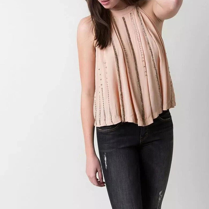 Free People Shimmer And Shine Tank Blouse Top