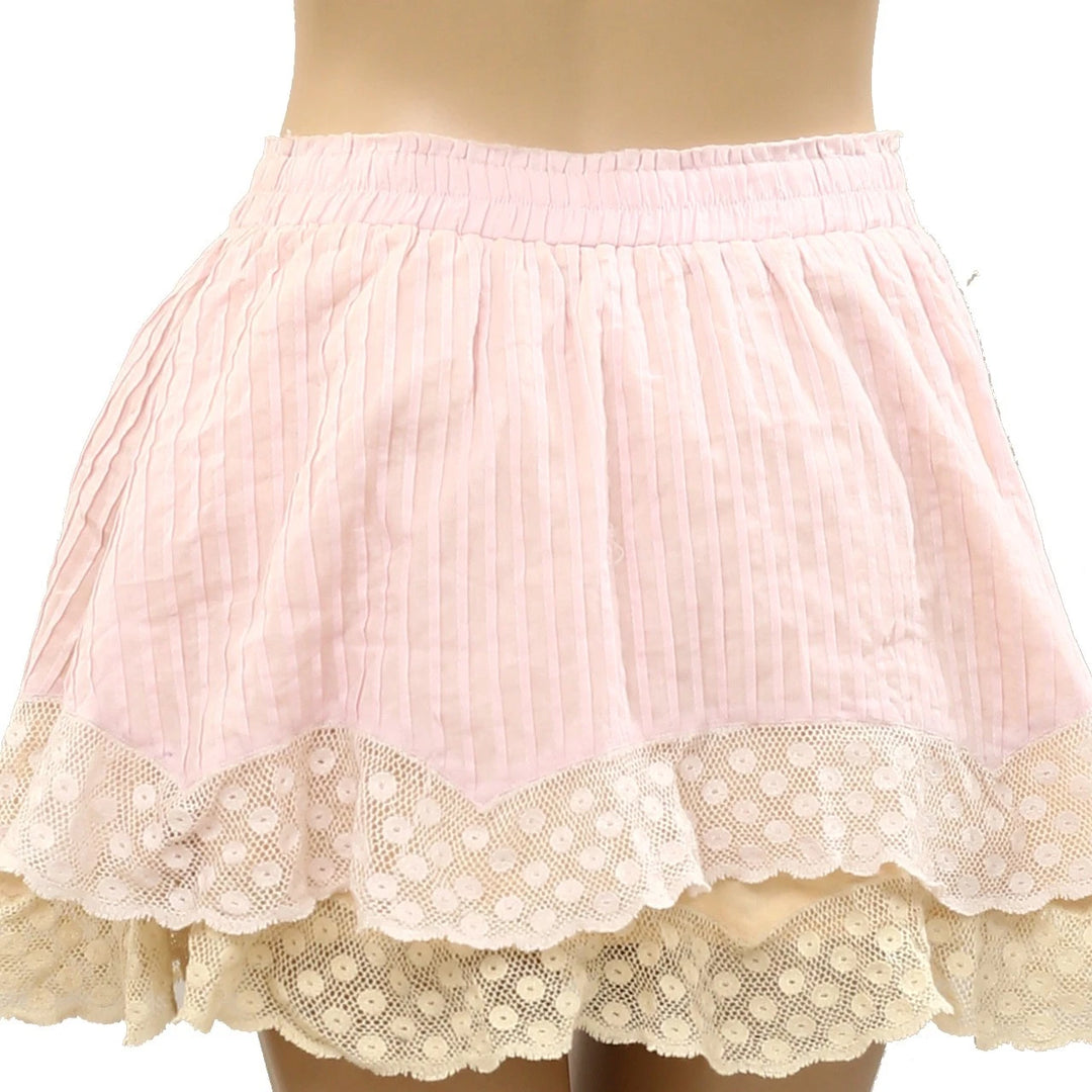 Loveshackfancy Pintuck Pull On Mini Skirt