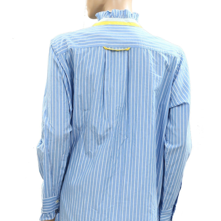 Kerri Rosenthal Mia Stripe Ruffle Shirt Top