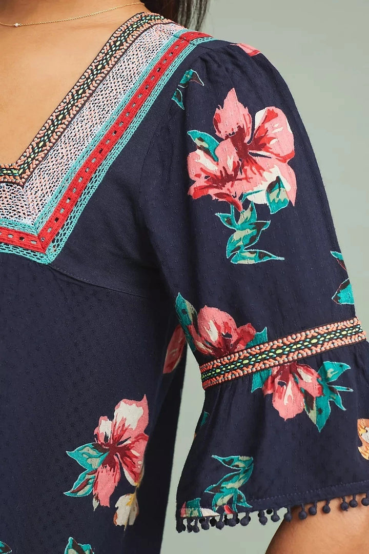Anthropologie Dakota Embroidered Blouse Top