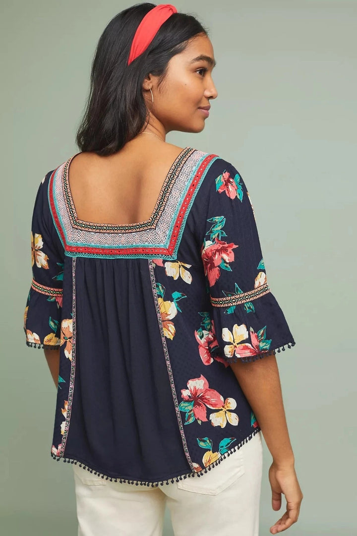 Anthropologie Dakota Embroidered Blouse Top