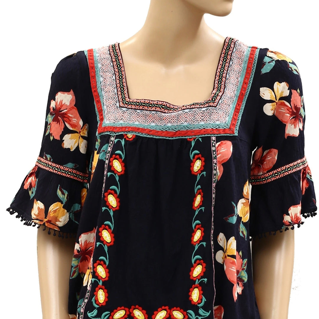 Anthropologie Dakota Embroidered Blouse Top